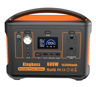 Portable Power Station 568Wh/600W Wireless Charger 15W PD Output 65W Type-C/QC 3.0/AC Outlets Solar Generator CPAP Battery Power Emergency Backup